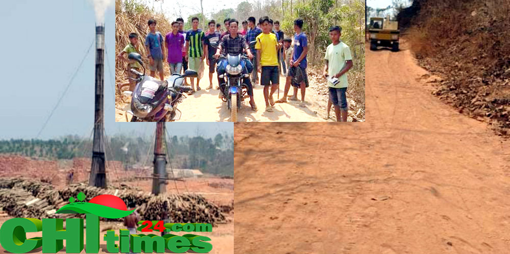 অবৈধ ইটভাটায় সড়ক নষ্ট হলেও নীরব প্রশাসন; প্রতিবাদে সড়ক অবরোধ