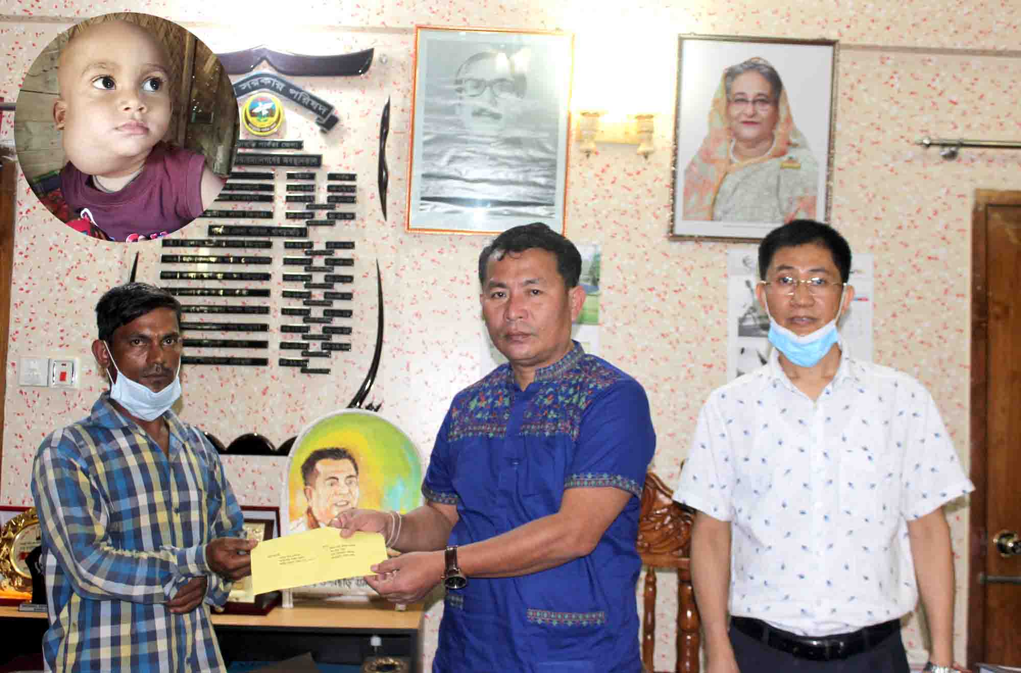 অসুস্থ আরিয়ানের অপারেশনে পাশে দাঁড়ালেন খাগড়াছড়ি পাজেপ চেয়ারম্যান