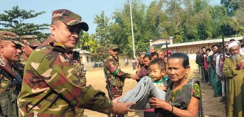 খাগগাছড়ির দীঘিনালা জোনের শীতবস্ত্র বিতরণ 