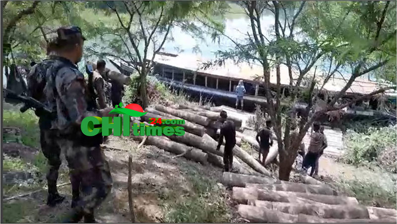 বিজিবি কর্তৃক ৩২লক্ষ টাকার অবৈধ সেগুন ও গামারী গোল কাঠ জব্দ
