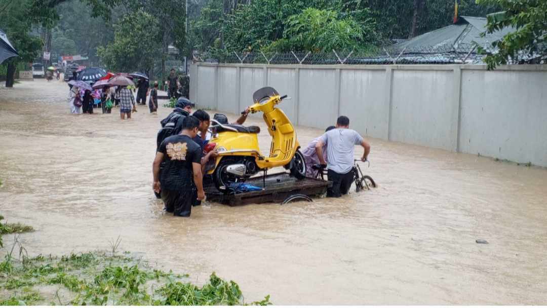 কয়েকদিনের ভারী বর্ষণে বান্দরবানের নিম্নাঞ্চল প্লাবিত 