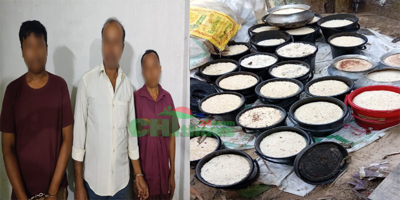 ডিবি কর্তৃক ১০২ লিটার চোলাই মদ উদ্ধার,আটক-৩