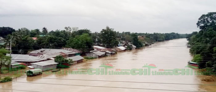 টানা বর্ষণ ও পাহাড়ি ঢলে বাঘাইছড়িতে আবারো বন্যা