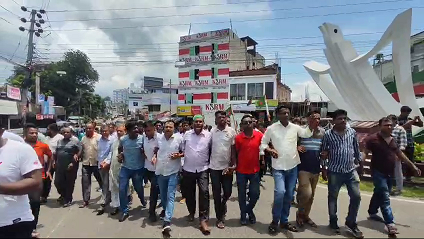 শেখ হাসিনার ফাঁসির দাবিতে রাঙামাটিতে বিএনপি-যুবদলের বিক্ষোভ
