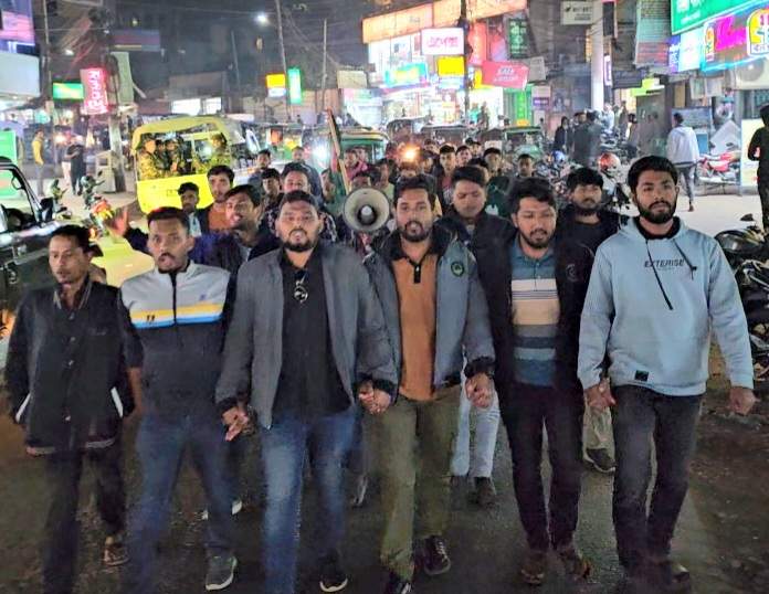 ঢাকায় ছাত্রদের উপর পাহাড়ি সন্ত্রাসীদের হামলার প্রতিবাদে রাঙামাটিতে বিক্ষোভ
