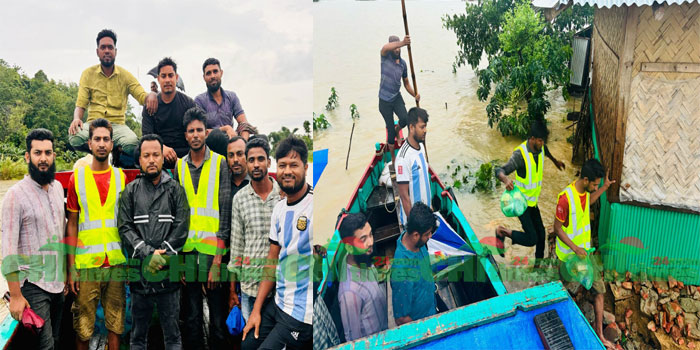 বাঘাইছড়িতে পানিবন্দি কয়েকশো পরিবারের পাশে ছাত্রদলের সহায়তা