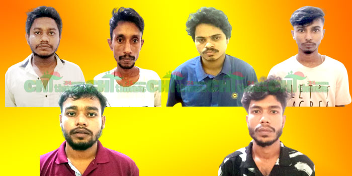 রাঙামাটি শহরে মাদকের আসরে পুলিশের হানায় আটক-৬