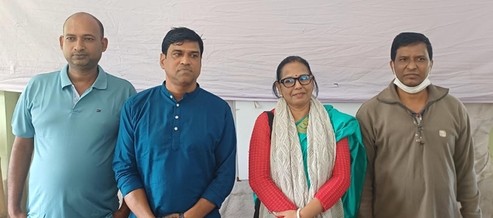 শ্রী শ্রী লোকনাথ মন্দিরের ভক্ত সম্মেলনে সভাপতি নন্দিতা দাশ, সম্পাদক অঞ্জন ধর 