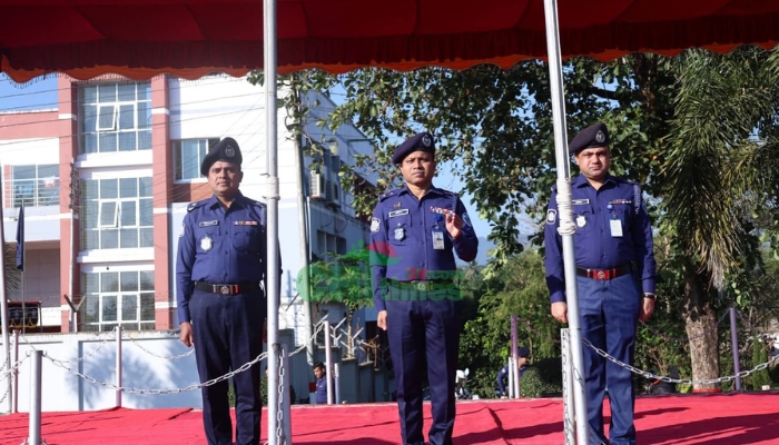 পুলিশ সুপারের পরিদর্শনে রাঙ্গামাটিতে মাস্টার প্যারেড