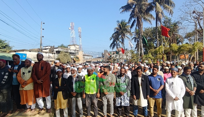 খালেদা জিয়ার গায়েবানা  জানাজায় রাঙামাটি বিএনপির হাজারো নেতাকর্মীর ঢল