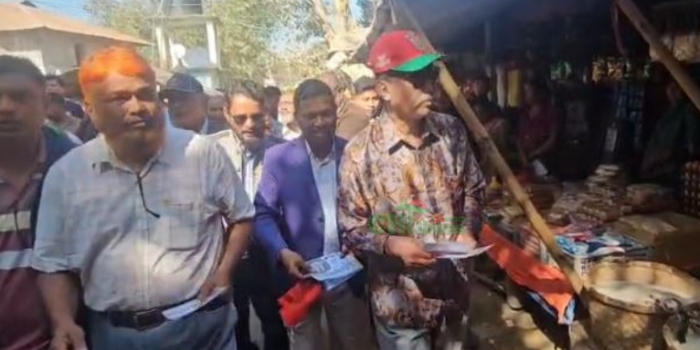 কুতুকছড়ি ইউনিয়নে ধানের শীষের প্রার্থীর লিফলেট বিতরণ