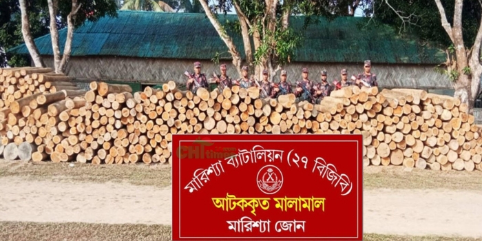 বিজিবির অভিযানে বিপুল পরিমাণ অবৈধ সেগুন কাঠ জব্দ