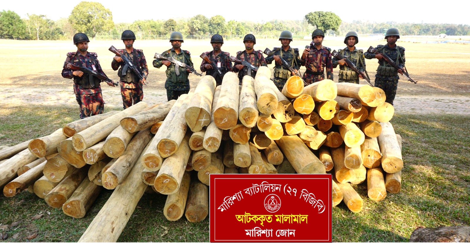 বাঘাইছড়িতে বিজিবির অভিযানে ৪ লাখ টাকার চোরাই সেগুন কাঠ জব্দ