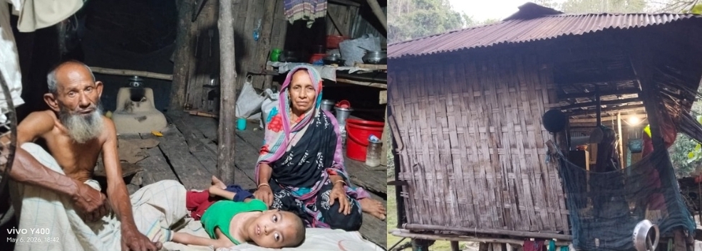 অসুস্থ নানা-নানি ও প্রতিবন্ধী নাতির মানবেতর জীবন