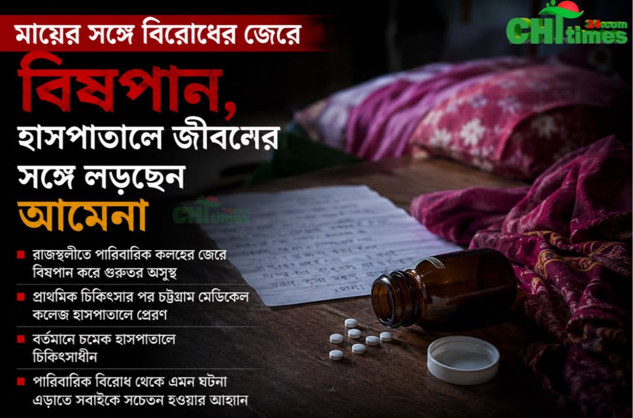 মায়ের সঙ্গে বিরোধের জেরে বিষপান, হাসপাতালে জীবনের সঙ্গে লড়ছেন আমেনা