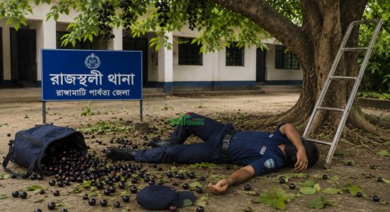 জাম পাড়তে গিয়ে গুরুতর আহত পুলিশ সদস্য