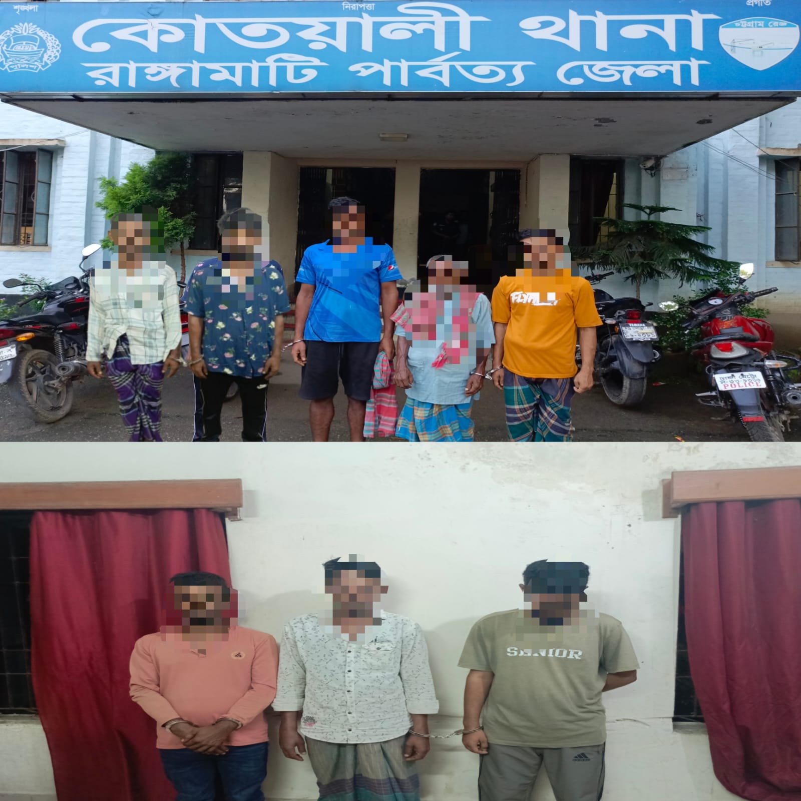 রাঙামাটিতে পুলিশের বিশেষ অভিযানে মাহাবুবসহ ৮ জন গ্রেপ্তার, ইয়াবা উদ্ধার